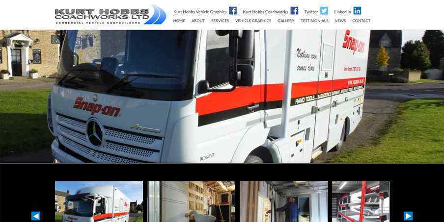 The Kurt Hobbs website as seen on a desktop