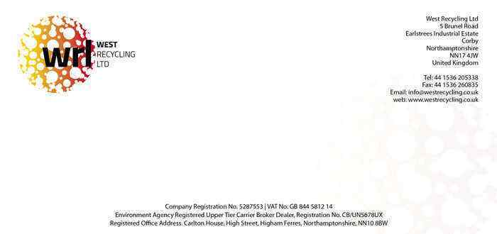 West recycling complimentary slip